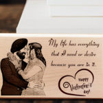 Unique Wooden Personalized Valentine's Plaque Love Gifts for Couples (6x4 Inches)