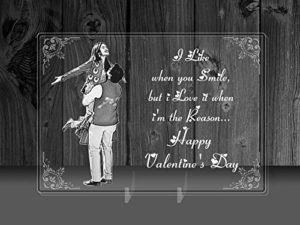 Valentine’s Day Personalized Photo On Acrylic Glass Gift For Him or Her (7 X 5 In)