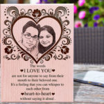 Valentines Day Personalized Engraved Photo Frame For Couples (12x9 in, Wood )