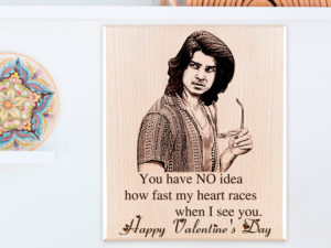 My Heart Races Fast Customized Valentine Gift for Boys (8×6 inches, Wood)