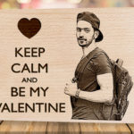 Valentine's Day Personalized Engraved Wooden Frame Gift for Boyfriend or Husband (9x7 inches)