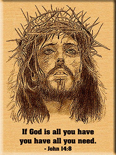 Jesus Christ Engraved Photo on Wood For Christmas (12x9 inches, Brown ...