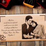 Happy New Year Gift Ideas Engraved Photo Plaque Gift for Couples (7 X 4 Inches,Wood)