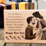 New Year Personalized Engraved Photo Plaque Gift for Wife and Husband (7x5 inches, Wood)