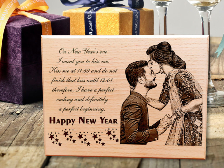 New Year Personalized Engraved Photo Plaque Gift for Wife and Husband