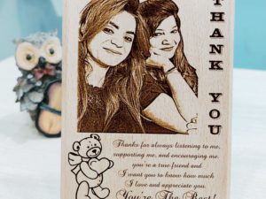 Personalized Wooden Plaque Thankyou Gift for Wife (5×4 inches)