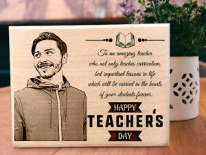 Teacher’s Day Personalized Engraved Photo Plaque Gift For Best Teacher (8×6 in , Wood)