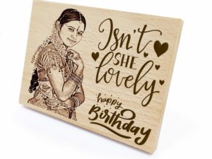 Combo Personalised Engraved Wooden Photo Plaque and Heart Sh...