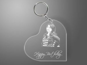 Personalized Transparent Photo Birthday Keyring for Girls (2×2 in, Acrylic)