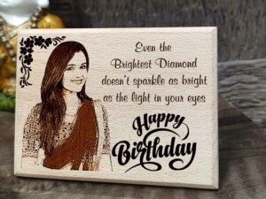 Personalized Happy Birthday Gift for Boys Engraved Wooden Photo Plaque