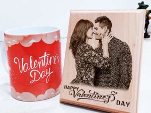 Vday Combo of Personalized Engraved Wood Photo Frame with Pr...