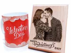 Vday Combo of Personalized Engraved Wood Photo Frame with Pr...