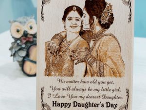 Personalized Engraved Wooden Photo Frame Gift For Beloved Daughter (10×8 inches)