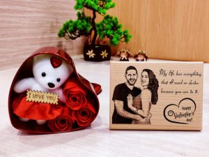 Valentine’s Day Cute Gift Combo of Customized Frame an...