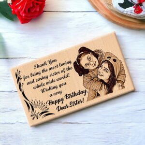 Customized Wooden Engraved Photo Frame Best Birthday Gift For Sister