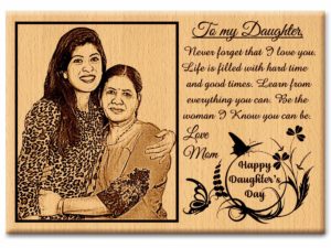 Daughters Day Engraved Personalized Wooden Photo Frame for D...