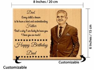 Personalized Engraved Wooden Photo Frame Gift for Dad Birthd...