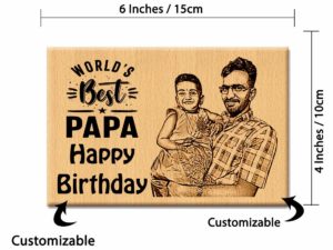 Personalized Engraved Wooden Photo Frame Happy Birthday Gift For World’s Best Papa