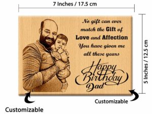 Personalized Birthday Gift for Father Engraved Wooden Photo ...