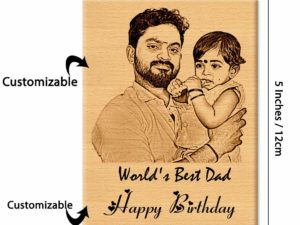 Personalized Wooden Engraved Photo Birthday Gift for Father