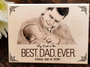 Personalized Engraved Wooden Photo Plaque Gift for World’s Best Dad