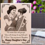 Personalized Engraved Wooden Photo Frame Gift For Beloved Daughter (10x8 inches)