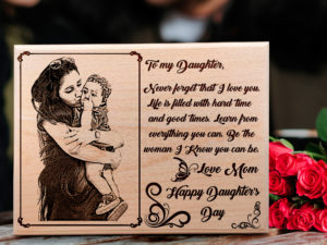 Daughters Day Customized Engraved Wooden Photo Frame Gift Fo...