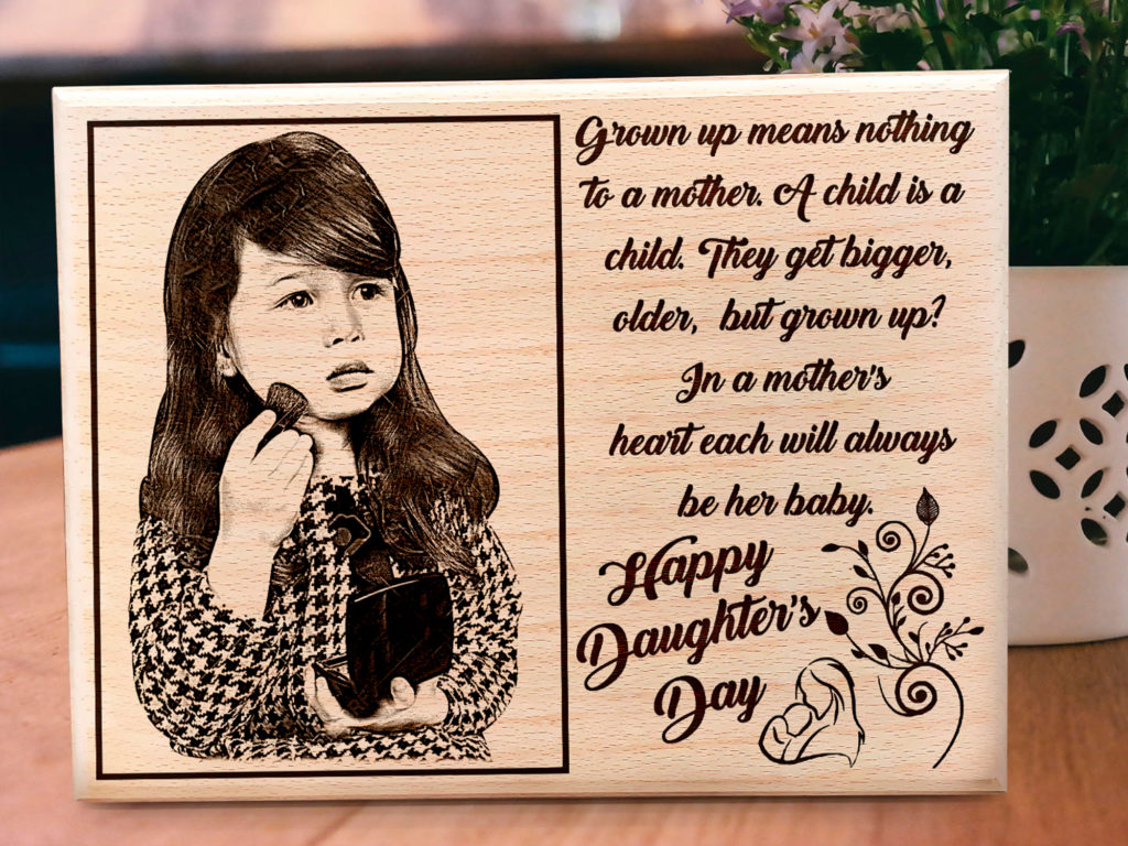 Daughters Day Personalized Wooden Engraved Photo Frame Gift For Girl