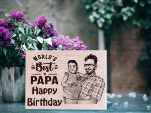 Personalized Engraved Wooden Photo Frame Happy Birthday Gift For World’s Best Papa