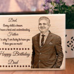 Personalized Engraved Wooden Photo Frame Gift for Dad Birthday