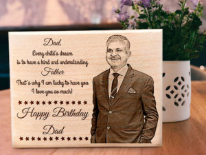 Personalized Engraved Wooden Photo Frame Gift for Dad Birthd...