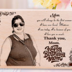 Personalized Wooden Engraved Photo Gift for Mother on her Birthday