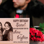 Personalized Engraved Wooden Frame Gift for Sister on Her Birthday