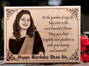 Customized Wooden Engraved Photo Gift for Sister on Her Birt...