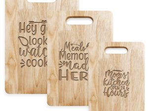 Engraved Chopping Board Set for Kitchen Gifts for Her/Him (W...