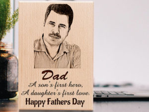 Personalized Engraved Wooden Photo Frame for Father (6×...