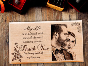 Personalized Engraved Wooden Photo Plaque Gift For Couples