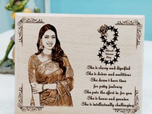 Women’s Day Wooden Engraved Photo Plaque