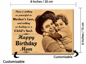 Personalized Wooden Engraved Photo For Mom/Mother Birthday Gift from Daughter (8x6in)