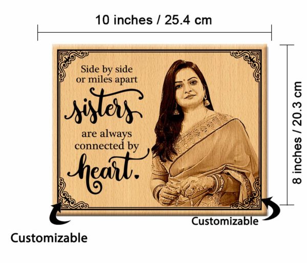 Sister Birthday Plaque Size