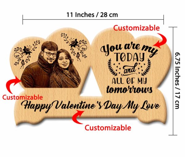 Double Heart Plaque Size