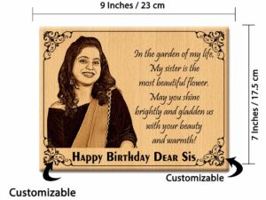 Customized Wooden Engraved Photo Gift for Sister on Her Birthday