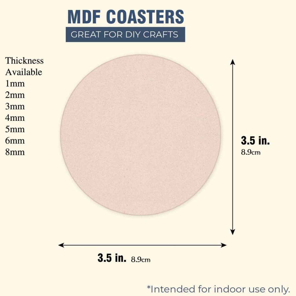 Round Wholesale Blank Coasters (Wood,MDF, Brown, Qtty 50) Incredible