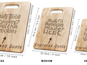 Engraved Chopping Board Set for Kitchen Gifts for Her/Him (W...