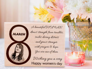 Women’s Day Engraved Photo Wooden Plaque Gift for Girl...