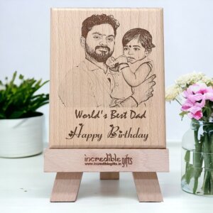 Customized Engraved Wooden Photo Frame For Dad Birthday