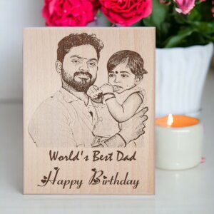 Customized Engraved Wooden Photo Frame For Dad Birthday