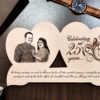 Wooden Heart Photo Frame for Parents Anniversary