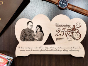 Personalized Engraved Wooden Heart Photo Frame for Parents A...