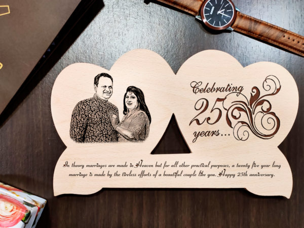 Wooden Heart Photo Frame for Parents Anniversary